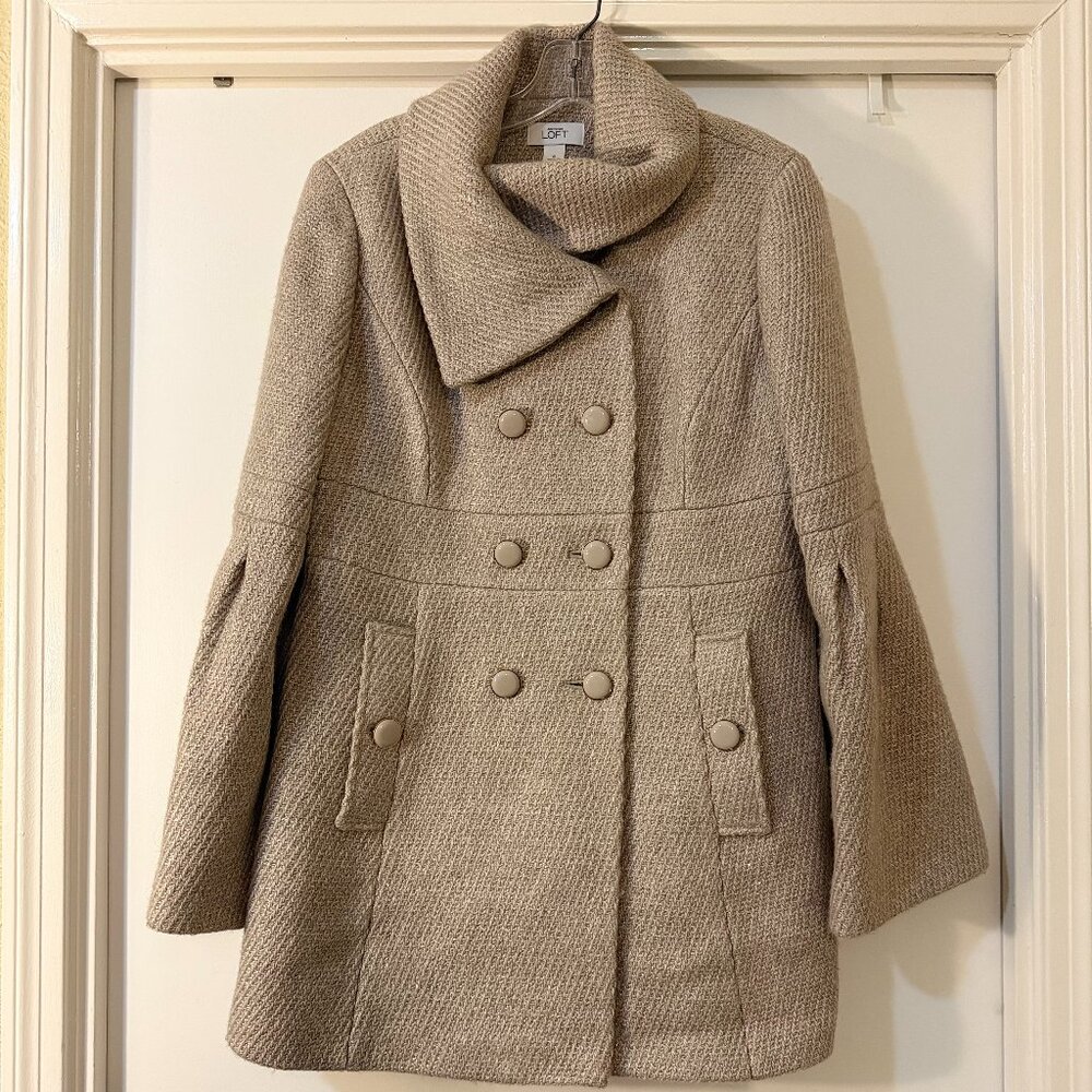 Ann Taylor LOFT Golden Wool Double Breasted Winter Coat
